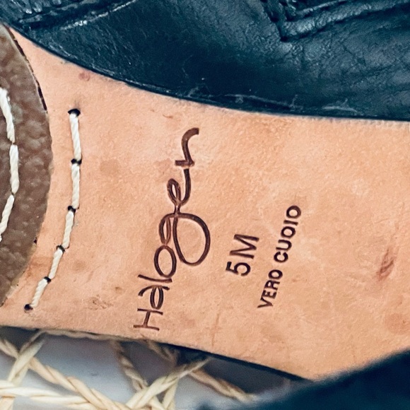 Halogen black leather lace up heeled boots Vero Cupio Made in Italy size 5 - Picture 13 of 14